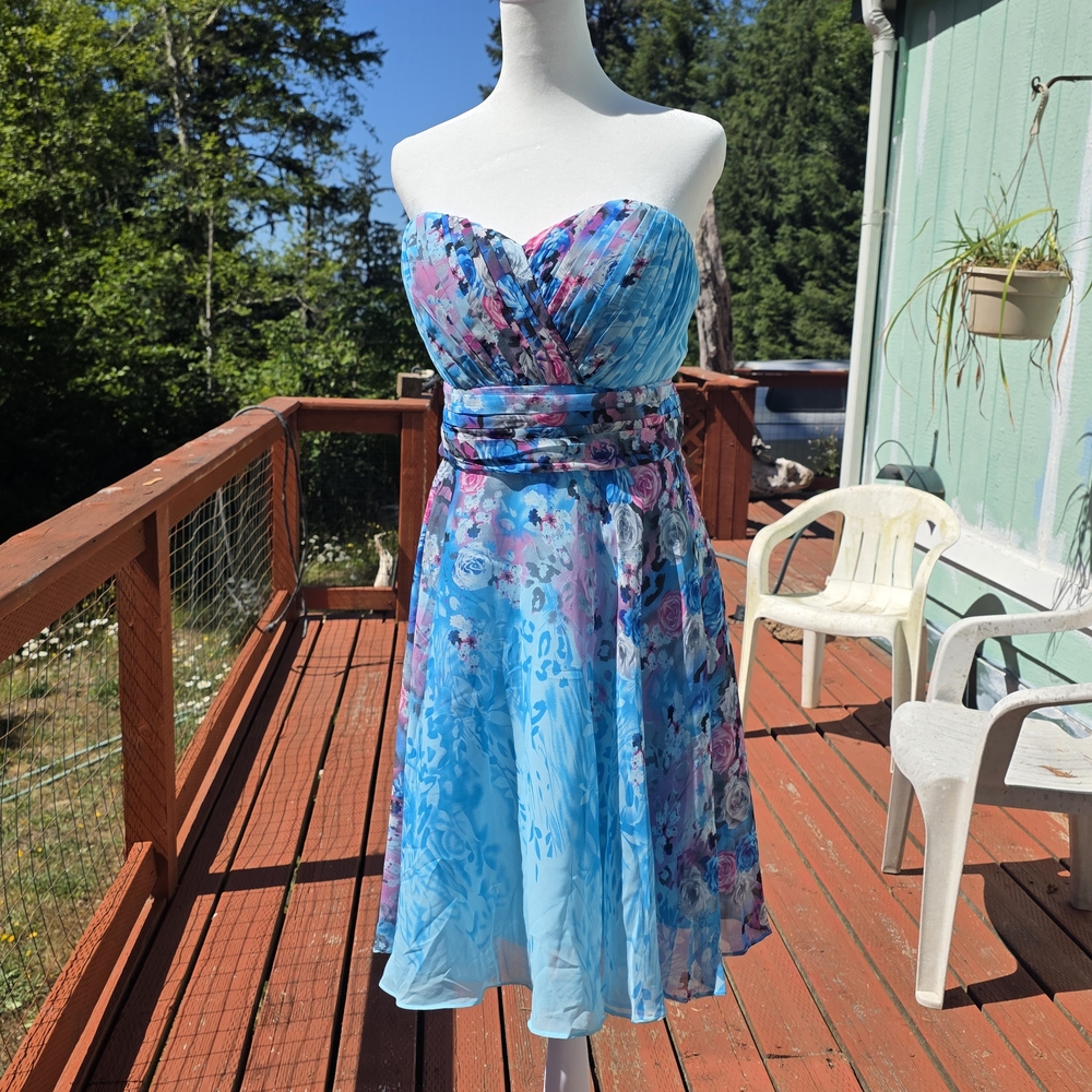 Ever Pretty Blue Strapless Sundress (D-006)